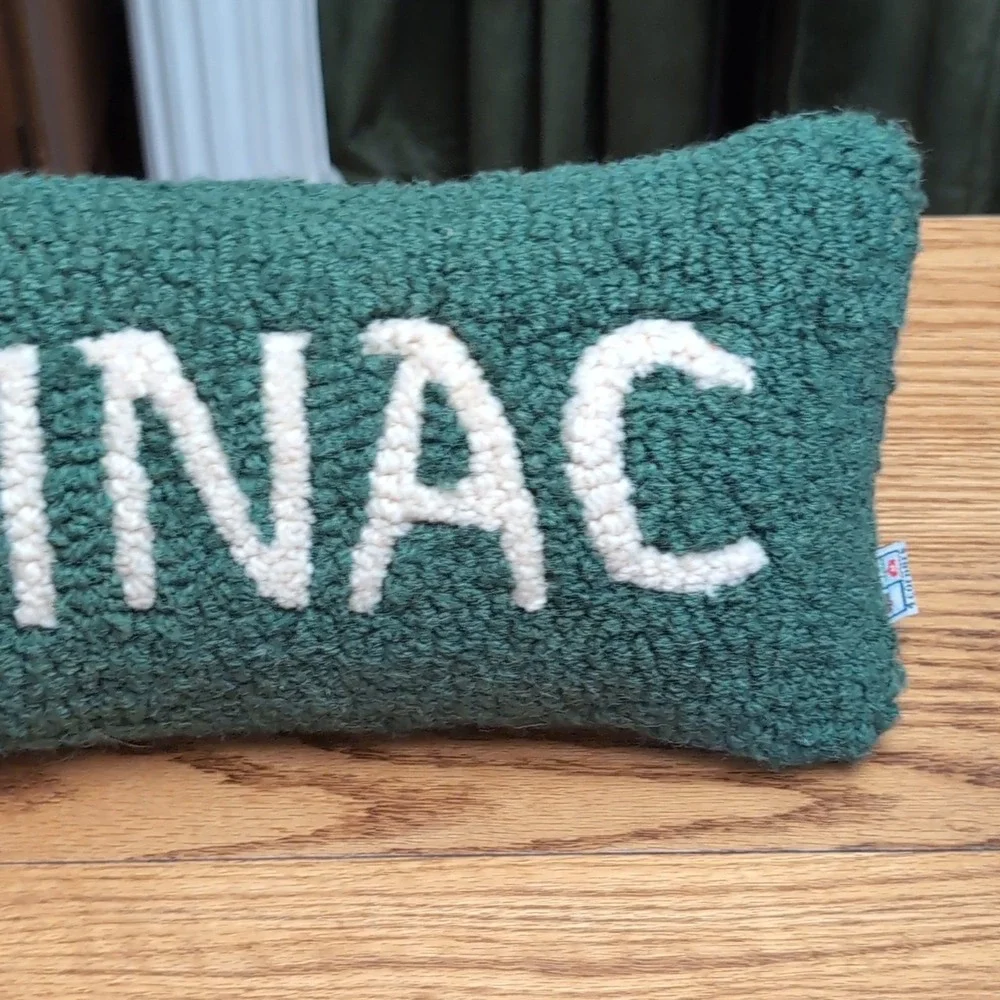 Mackinac Velvet Dark Green Hooked Textured Pillow Chandler 4 Corners